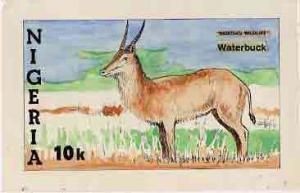 Nigeria 1984 Nigerian Wildlife - original hand-painted ar...