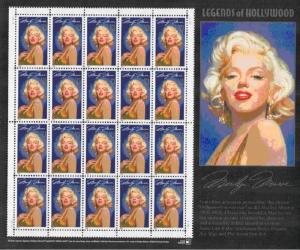 US Scott # 2967 1995 MARILYN MONROE Pane of 20 MNH