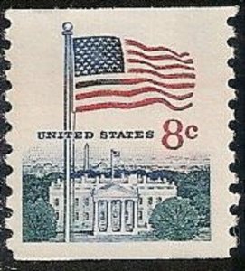 US 1338G Old Glory over White House design 8c coil single MNH 1971