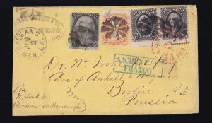 US 69,71 & 73 on Cover from New Orleans to Berlin Prussia VF (112) SCARCE