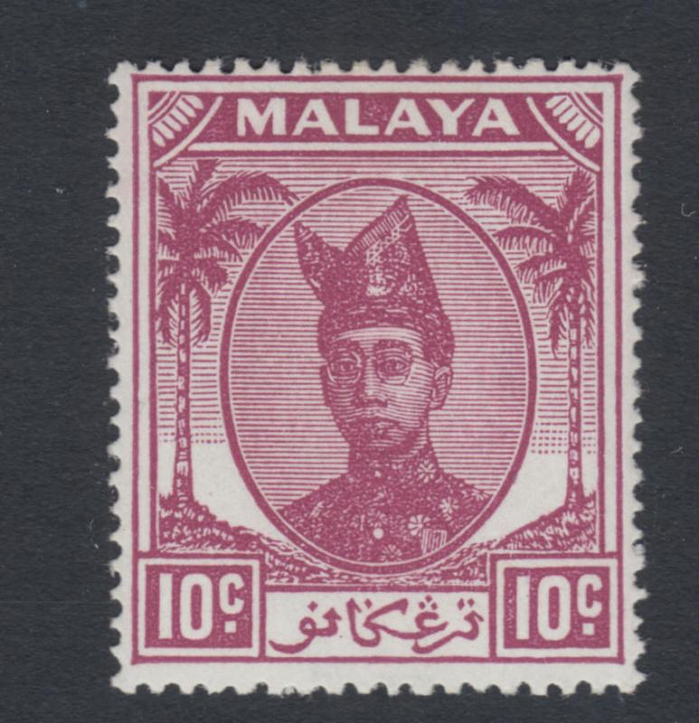 XG-P197 MALAYA - Trengganu, 1949 10C. Purple SG75 MNH