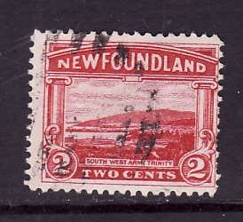 Newfoundland-Sc#132-used 2c carmine South West Arm-1923-id#22-