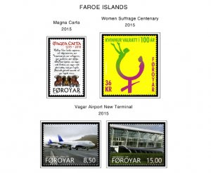 COLOR PRINTED FAROE ISLANDS 2011-2020 STAMP ALBUM PAGES (38 illustrated pages)