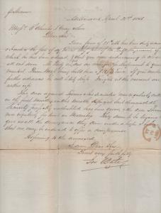 **US Stampless Cover Ship Mail, Baltimore 4/27/1857 to London, Paid 24