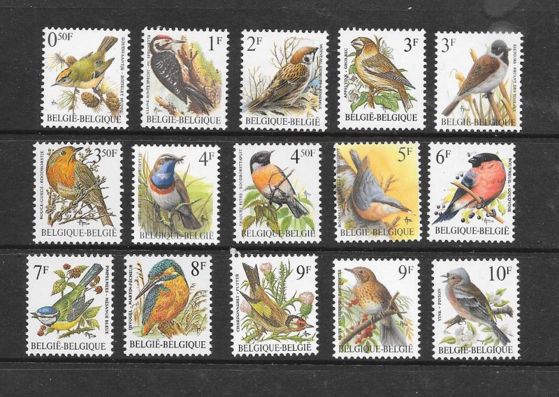 BIRDS - BELGIUM #1216-30  MNH