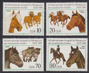 GDR Horses 4v issue 1989 SG#E2961-64