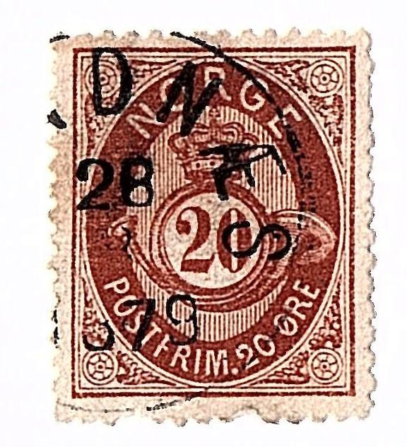 Norway 1877 Scott 27 used scv $20.00 less 50%=$10.00 Buy it Now