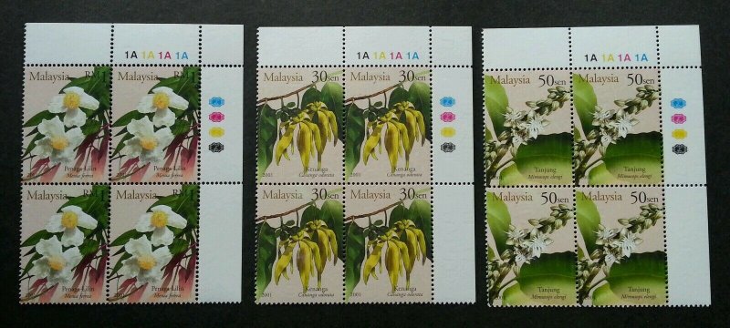 *FREE SHIP Malaysia Scented Flowers 2001 Flora Plant (stamp blk 4) MNH