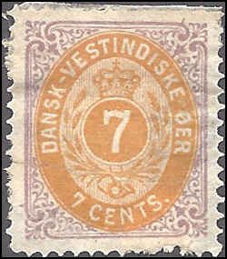 Danish West Indies 9a Used... SCV $130.00... XF centering