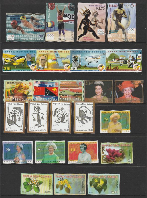 Papua N.G. a small lot of MNH moderns with sets