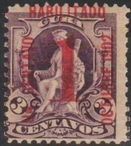1902 Cuba Stamps Sc 232 First Stamp Issued in the Republic Surcharged  NEW