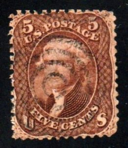 #76 1863 5c Brown Jefferson  Cat $125⭐⭐⭐⭐⭐
