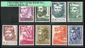 Portugal Stamps # 804-812 MH VF Scott Value $39.00