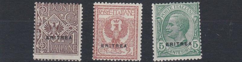 ERITREA  1924      S G  80 - 82    SET OF 3  VLMH  