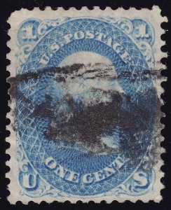 US Scott 63 Used 1c Blue 1861  Lot A1008 bhmstamps