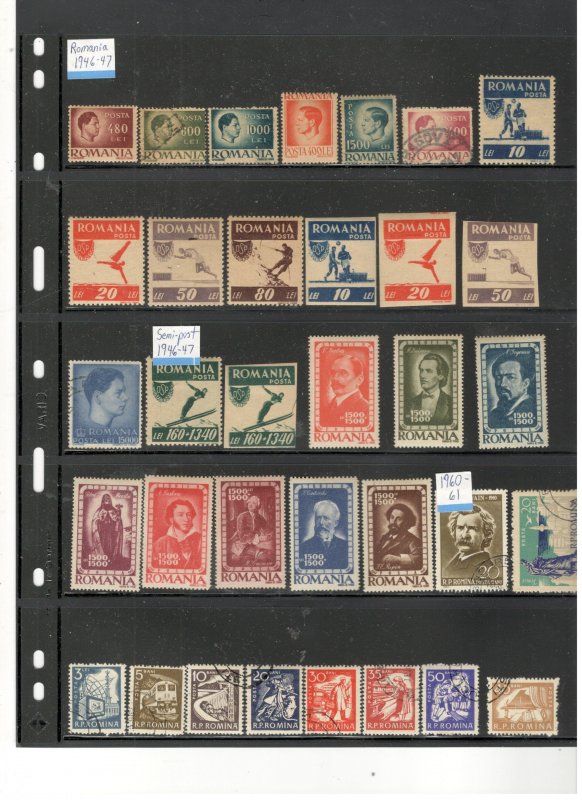 ROMANIA COLLECTION ON STOCK SHEET, MINT/USED