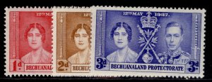 BECHUANALAND PROTECTORATE GVI SG115-117, 1937 CORONATION set, M MINT.