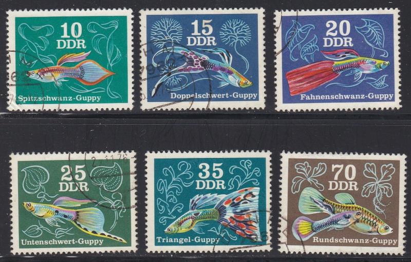 Germany DDR # 1769-1774, Fish - Various Guppies, Used, 1/2 Cat.