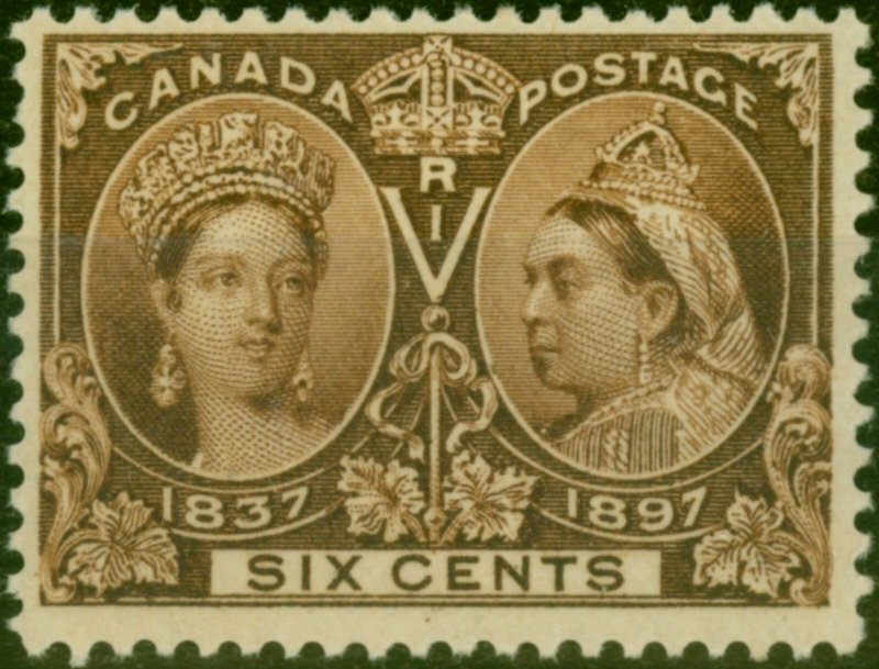 Canada 1897 6c Brown SG129 Fine Mtd Mint Stamp 