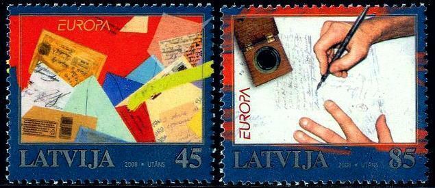 HERRICKSTAMP LATVIA Sc.# 707-08 Europa 2008 The Letter