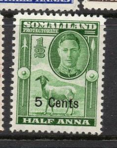 Somaliland 1951 Early Issue Fine Mint Hinged 5c. Surcharged 308247