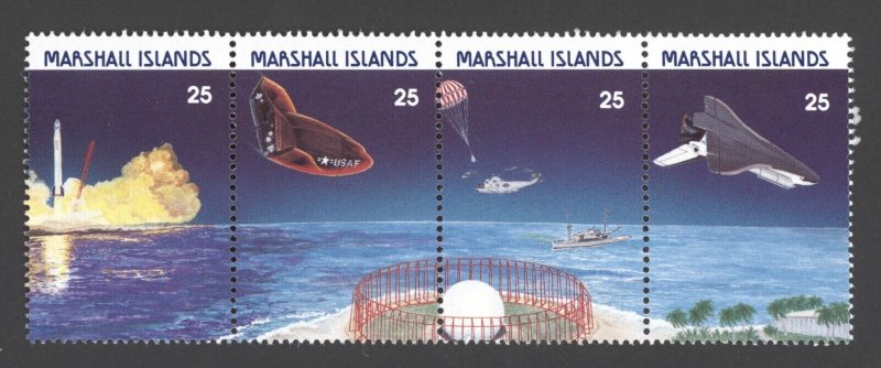 MARSHALL ISLANDS, SCOTT #208a (205-208), STRIP OF 4 - USA SPACE SHUTTLE PROGRAM