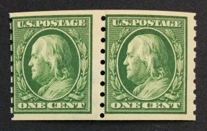 MOMEN: US STAMPS #392 COIL PAIR MINT OG NH LOT #43802