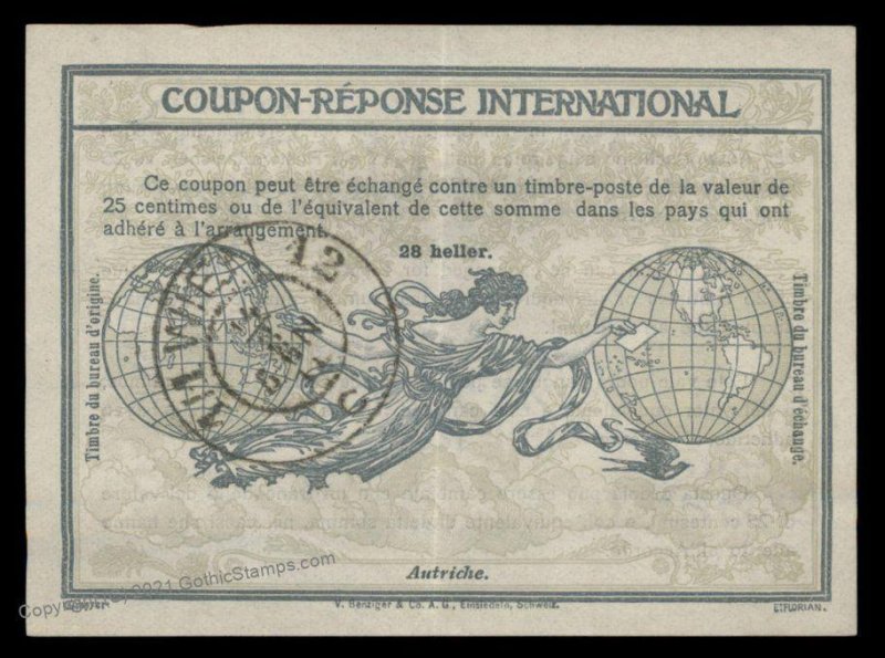 Austria International Reply Coupon IRC Post Office G98901