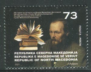 280 - NORTH MACEDONIA 2021- Fyodor Mikhailovich Dostoevsky - Writer - MNH