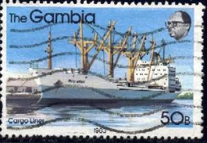 Ship, Cargo Liner, Gambia stamp SC#474 used