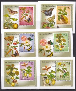 Guinea 2010 Insects Butterflies 6 S/Sheets Deluxe Edition MNH