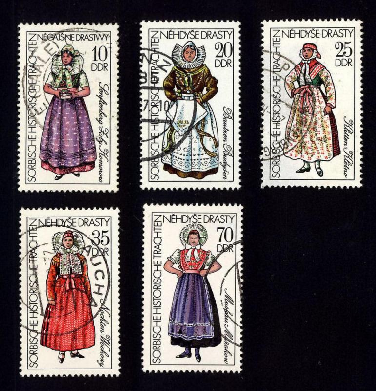 DDR Sc# 1803-07  1977 Sorbian Costumes set of 5 CTO