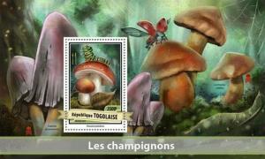 Togo - 2017 Mushrooms on Stamps - Stamp Souvenir Sheet - TG17102b