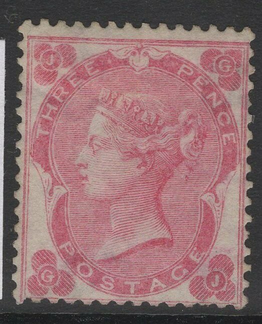 GB SG77 1862-4 3d PALE CARMINE-ROSE MTD MINT