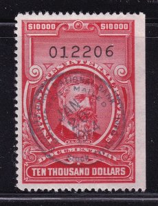 United States Scott R732, 1958 $10000 Documentary VF Used Cut Cancel. Scott $45