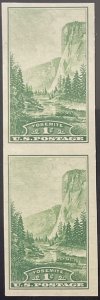 Scott #756 1935 1¢ Nat. Parks Yosemite Special Printing imperf. MNH NGAI pair
