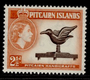 PITCAIRN ISLANDS QEII SG21, 2½d deep brown & red orange, LH MINT.