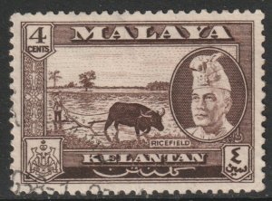 Malaya Kelantan Scott 74 - SG85, 1957 Sultan 4c used