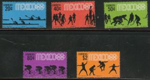 MEXICO Scott 981-985 MH* 1968 Olympic set issued in 1967