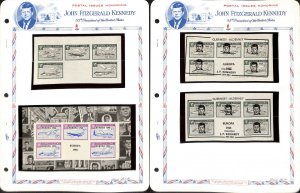 Guernsey Alderney Stamp Collection on 3 White Ace Pages, John Kennedy