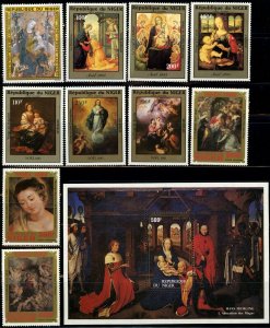 Niger Paintings Art Christianity on Postage Africa Stamp Collection CTO MLH MNH