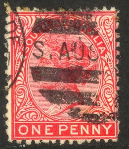 SOUTH AUSTRALIA 1899 QV 1d Scarlet Portrait Issue Sc 115a VFU