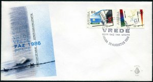 Aruba 22-23 FDC. Michel 16-17. Peace Year IPY-1986. Bird, Barbed wire.