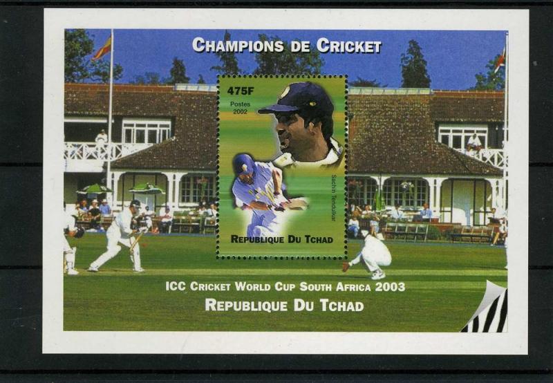 Chad 2002 ICC CRICKET Sachin Tendulkar s/s perforated mnh.vf