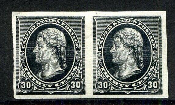 US Stamps # 228PA 30c Jefferson Pair Superb OG LH