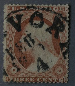 United States #26 Used FN Heavy Circle Place Cancel Date Feb 4 Bit Hinge Remnant