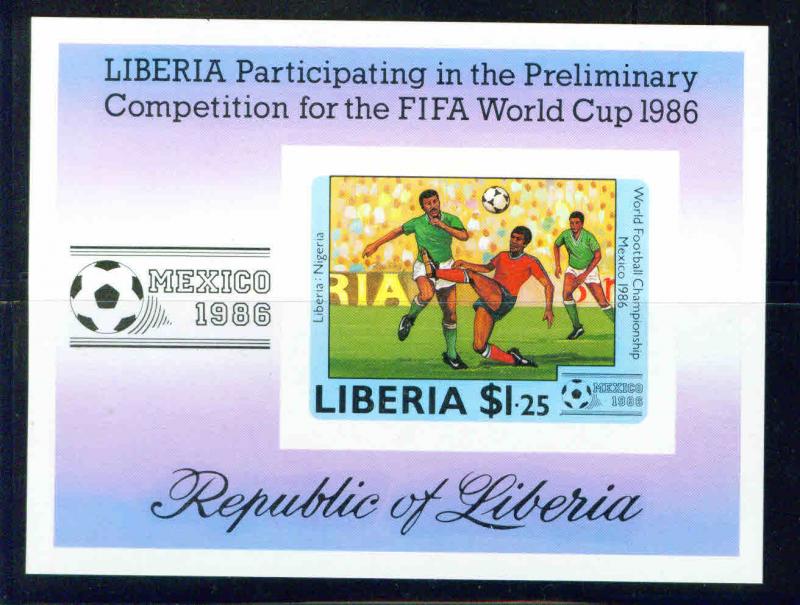 Liberia Scott 1054 MNH** imperf sheet 1986