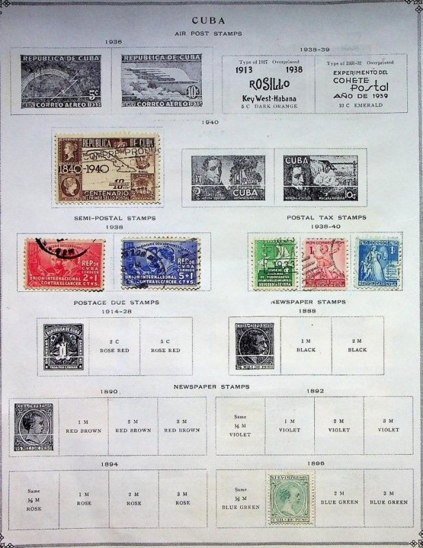 CUBA: 1878-1940 Used & Unused - Ex-Old Time Collection - 7 Sides Page (66587)