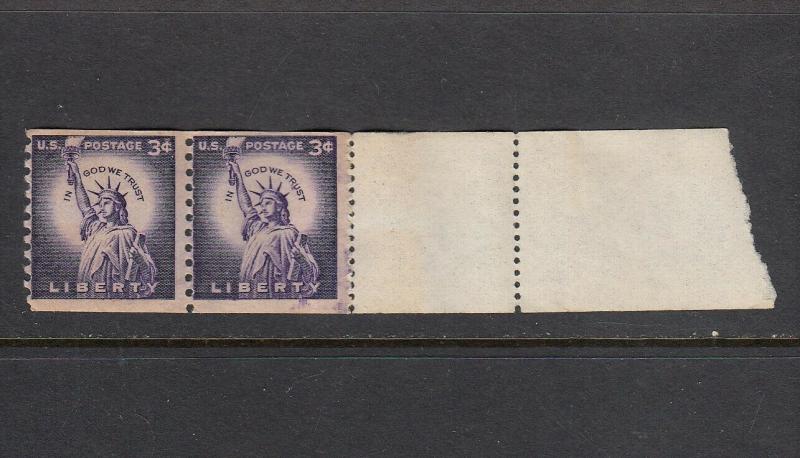 US MNH Coil End Pair