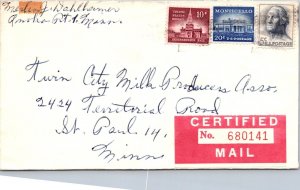 1950s - Certified Mail - Cover To St Paul, Minn - F69283